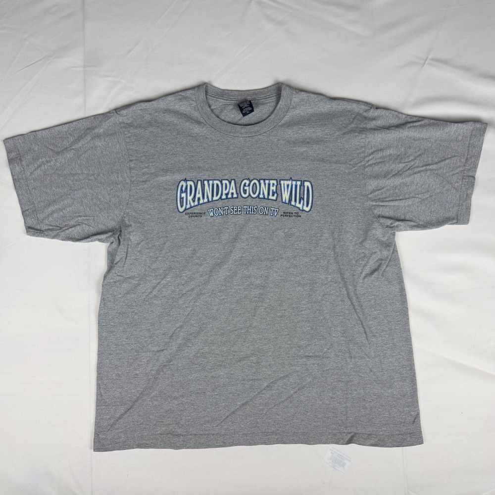 Grandpa Gone Wild Graphic‎ T-Shirt Mens XL Gray Funny Humor Novelty Tee XL